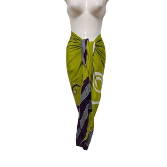 Womens Sarong Cotton Wrap, Handpainted Batik Wrapskirt Beach Pareo Beachwear-NEW - Picture 1 of 6